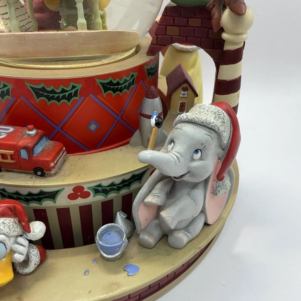 Disney Christmas Santa's Workshop Snow Globe Mickey Snow White Tinkerbell Goofy - Picture 3 of 16